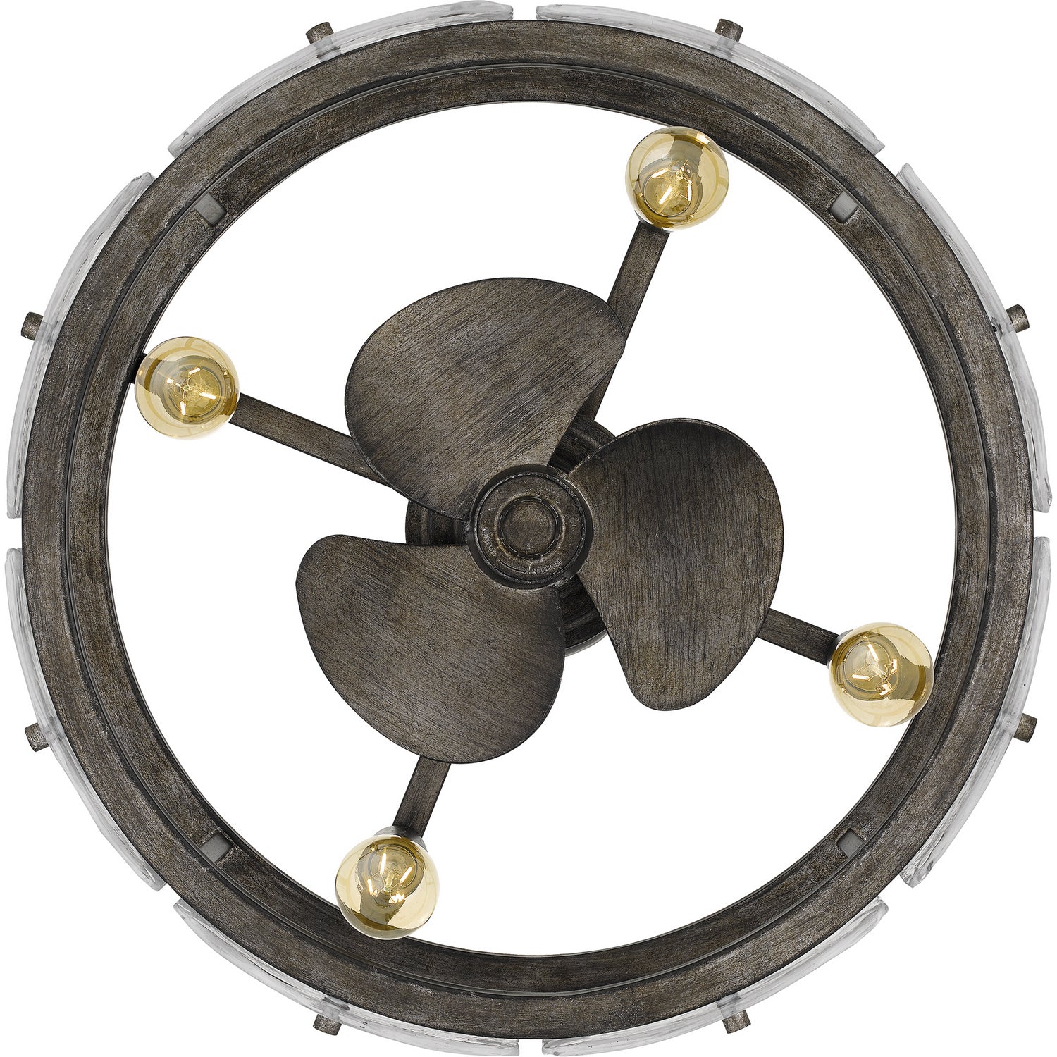 Quoizel - FTS3124MM - Four Light Fandelier - Fortress - Mottled Silver