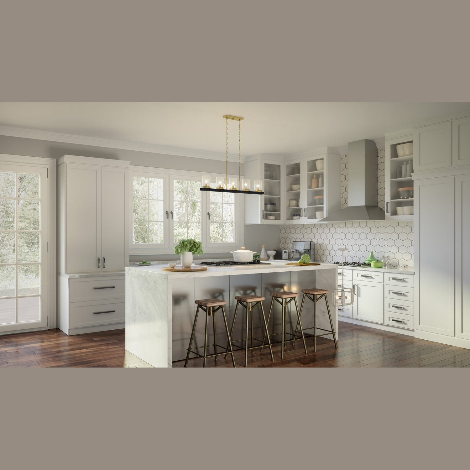 Quoizel - GRL539MBK - Five Light Island Chandelier - Greeley - Matte Black