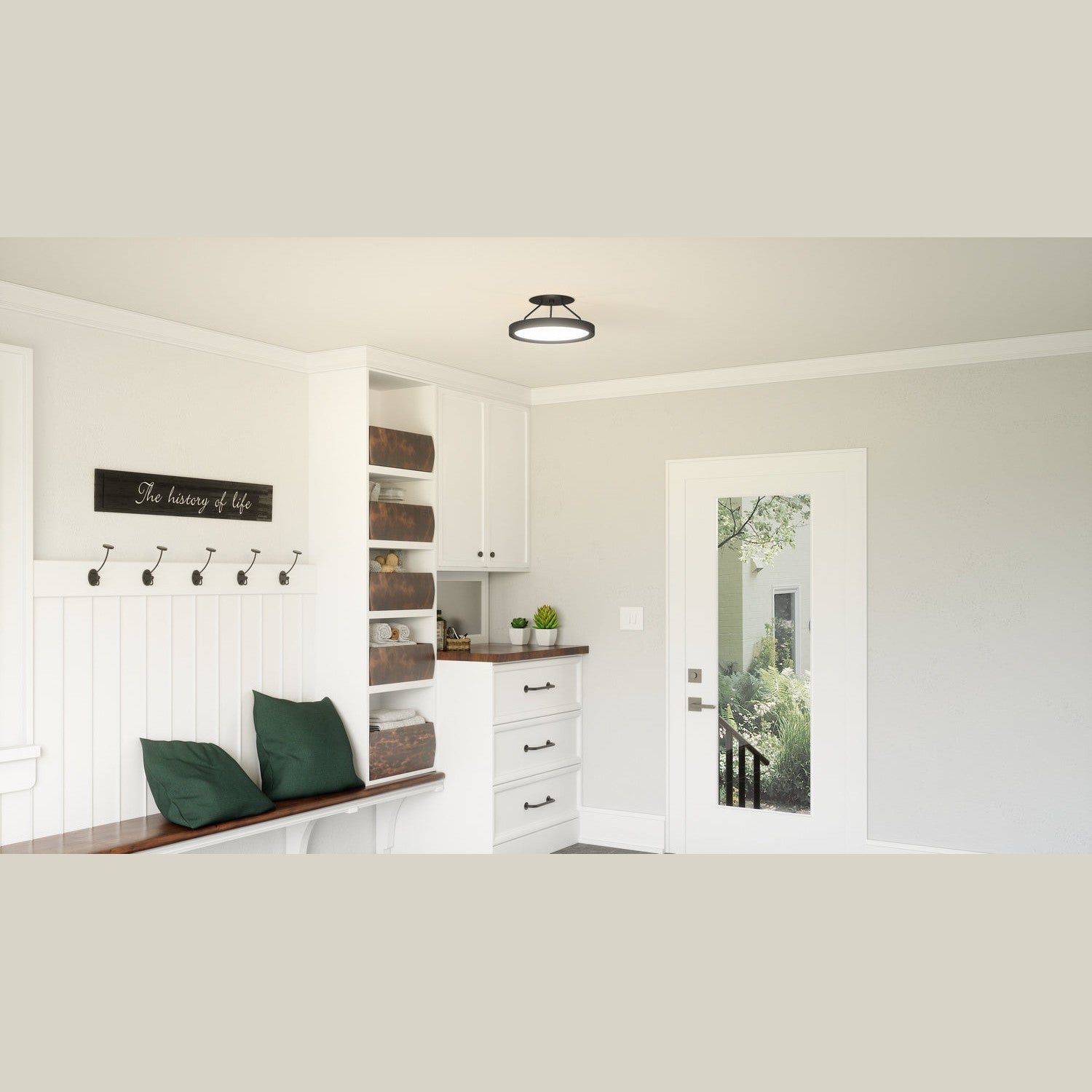 Quoizel - OST1811EK - LED Semi Flush Mount - Outskirts - Earth Black