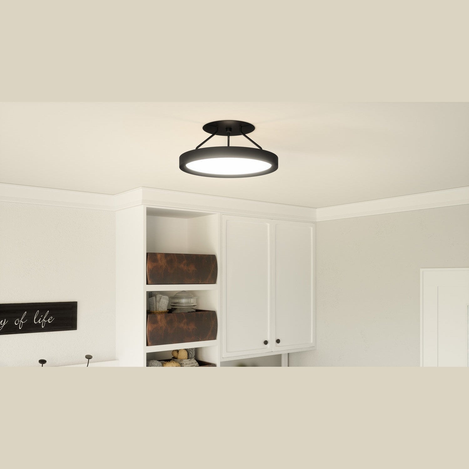 Quoizel - OST1811EK - LED Semi Flush Mount - Outskirts - Earth Black
