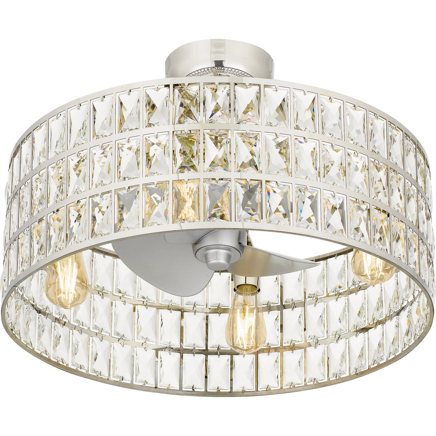 Quoizel - QFA4046PK - Four Light Fandelier - Quoizel Fandelier - Polished Nickel