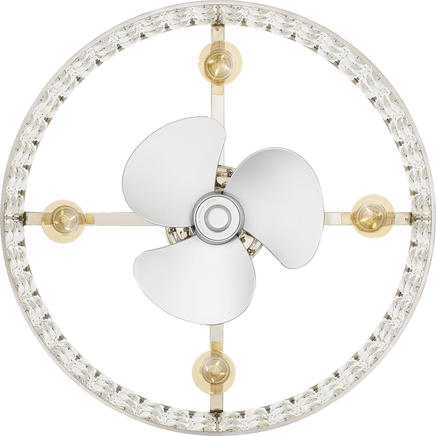 Quoizel - QFA4046PK - Four Light Fandelier - Quoizel Fandelier - Polished Nickel