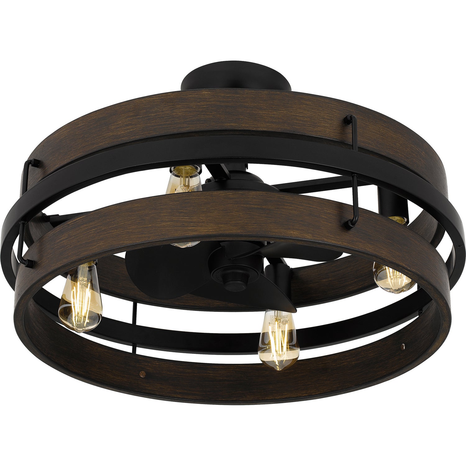 Quoizel - QFA5615MBK - Four Light Fandelier - Quoizel Fandelier - Matte Black