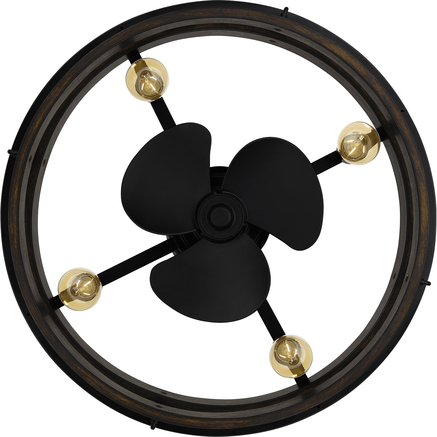 Quoizel - QFA5615MBK - Four Light Fandelier - Quoizel Fandelier - Matte Black