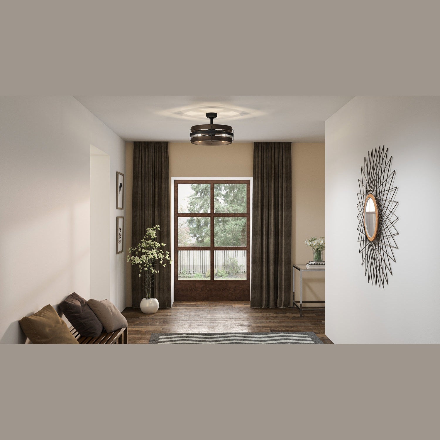 Quoizel - QFA5615MBK - Four Light Fandelier - Quoizel Fandelier - Matte Black