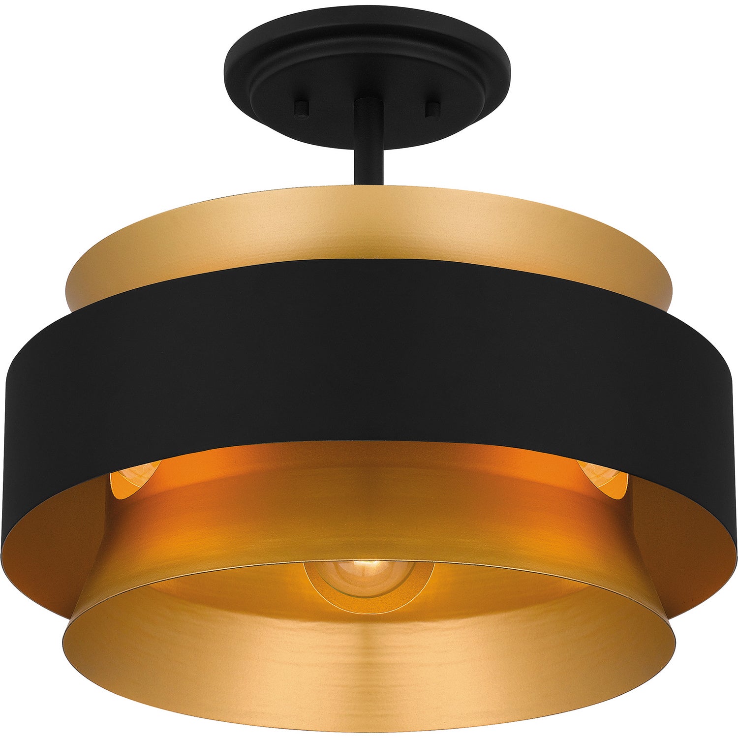 Quoizel - QSF5570EK - Three Light Semi Flush Mount - Quoizel Semi-Flush Mount - Earth Black
