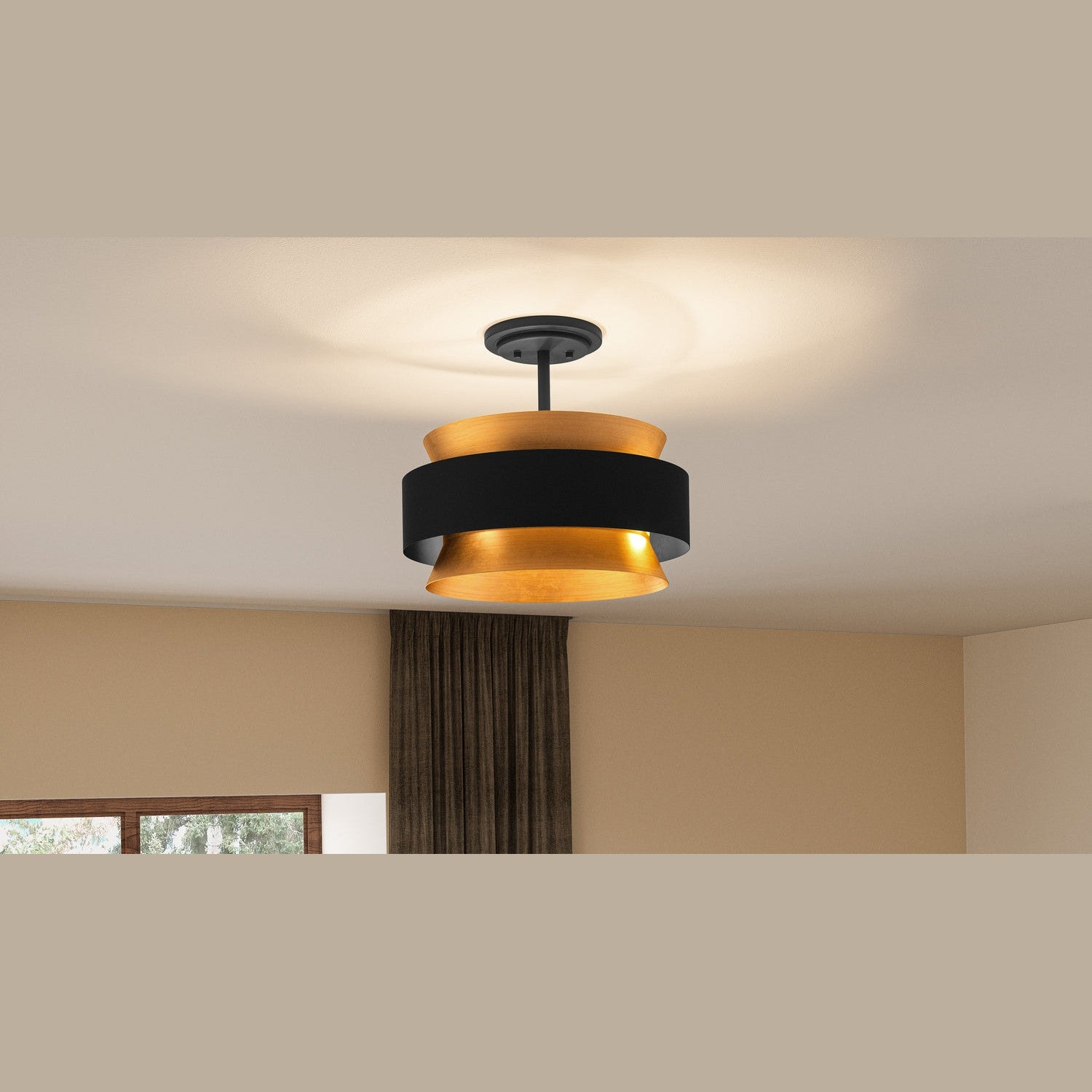 Quoizel - QSF5570EK - Three Light Semi Flush Mount - Quoizel Semi-Flush Mount - Earth Black