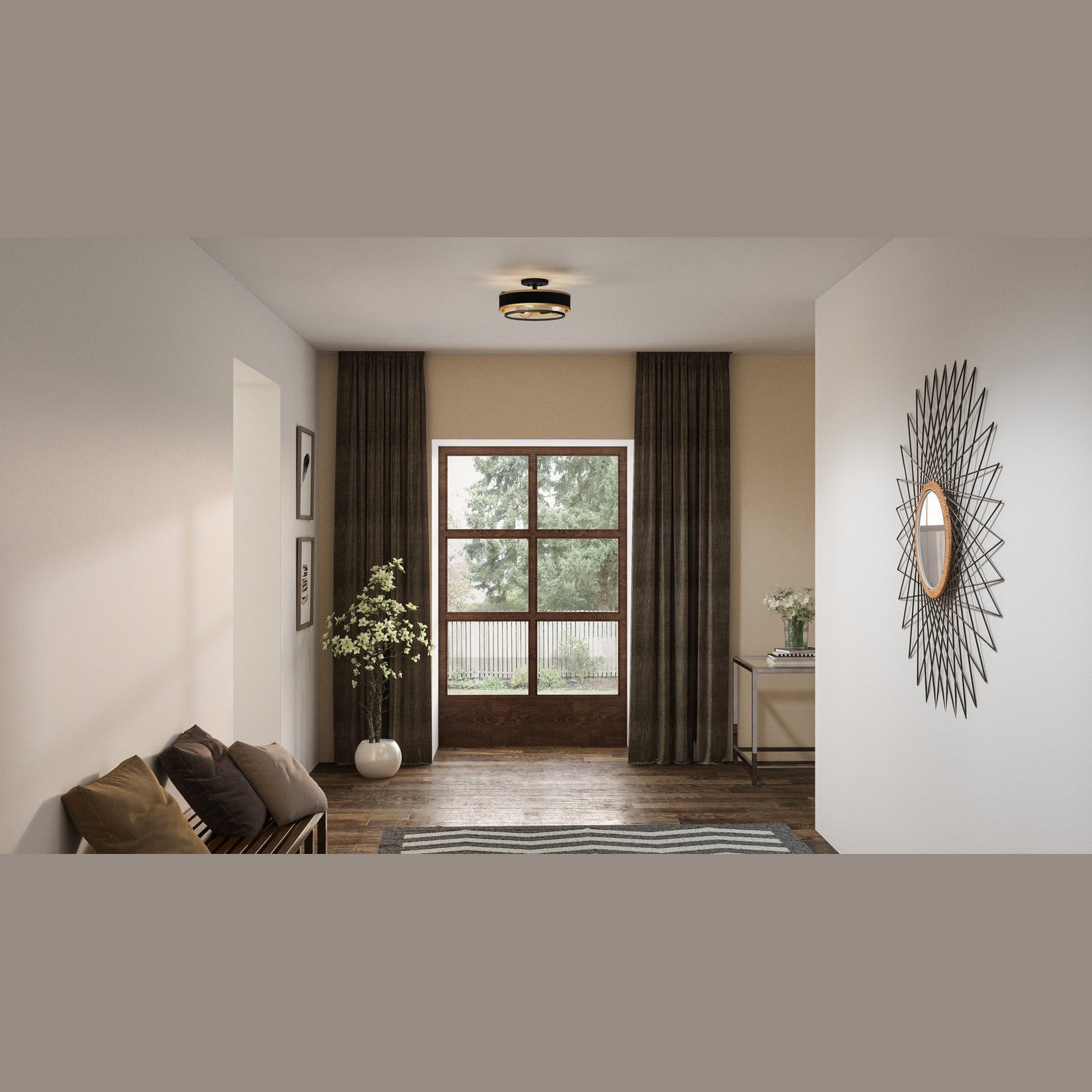 Quoizel - QSF5572EK - Three Light Semi Flush Mount - Quoizel Semi-Flush Mount - Earth Black