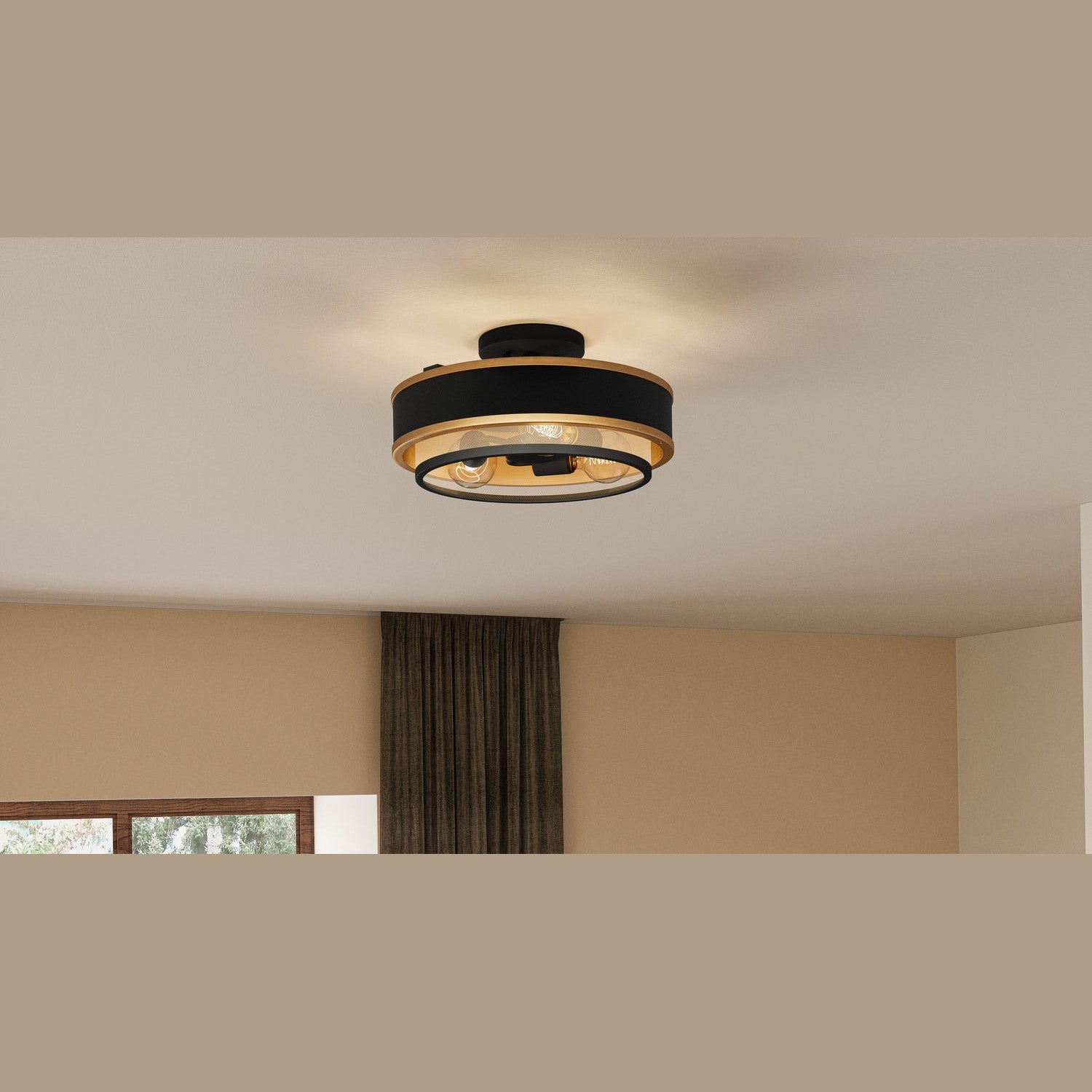 Quoizel - QSF5572EK - Three Light Semi Flush Mount - Quoizel Semi-Flush Mount - Earth Black