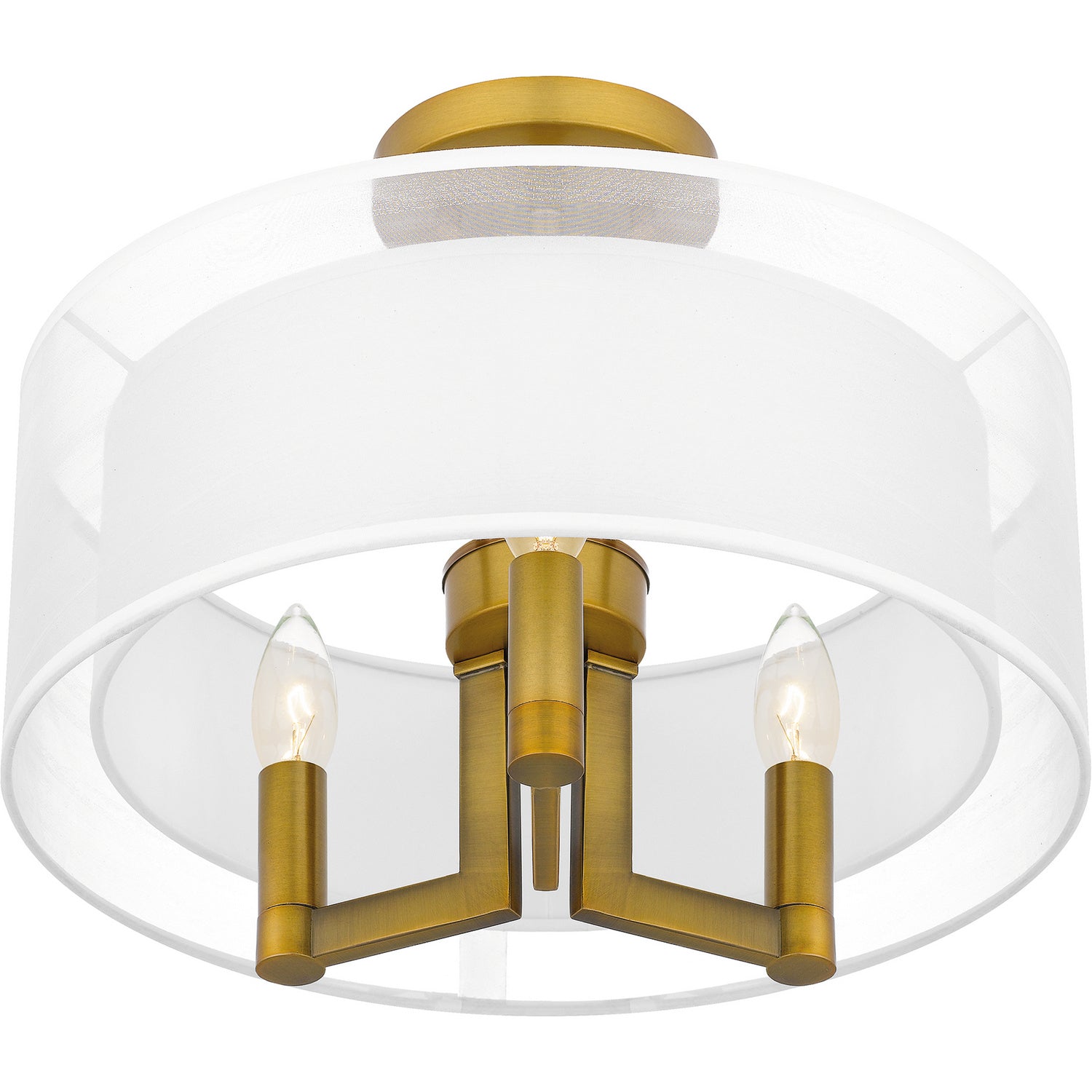 Quoizel - QSF5576AB - Three Light Semi Flush Mount - Quoizel Semi-Flush Mount - Aged Brass
