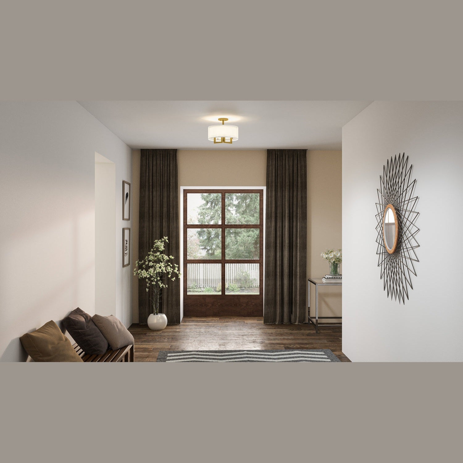 Quoizel - QSF5576AB - Three Light Semi Flush Mount - Quoizel Semi-Flush Mount - Aged Brass