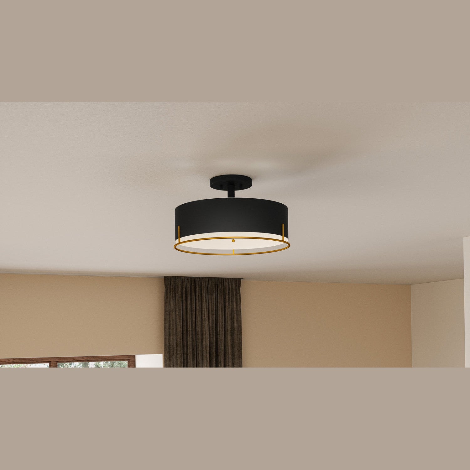 Quoizel - QSF5576AB - Three Light Semi Flush Mount - Quoizel Semi-Flush Mount - Aged Brass