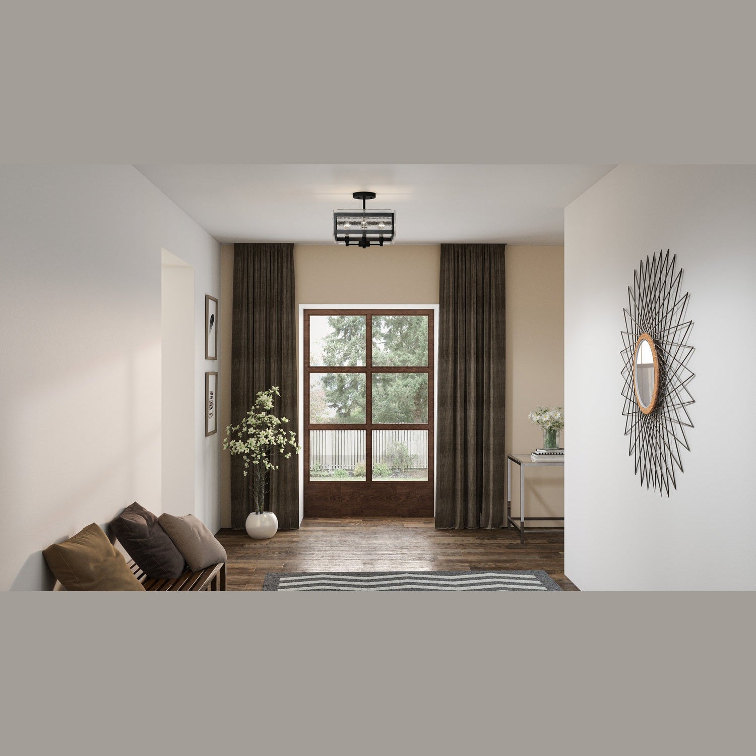 Quoizel - QSF5594EK - Four Light Semi-Flush Mount - Quoizel Semi-Flush Mount - Earth Black
