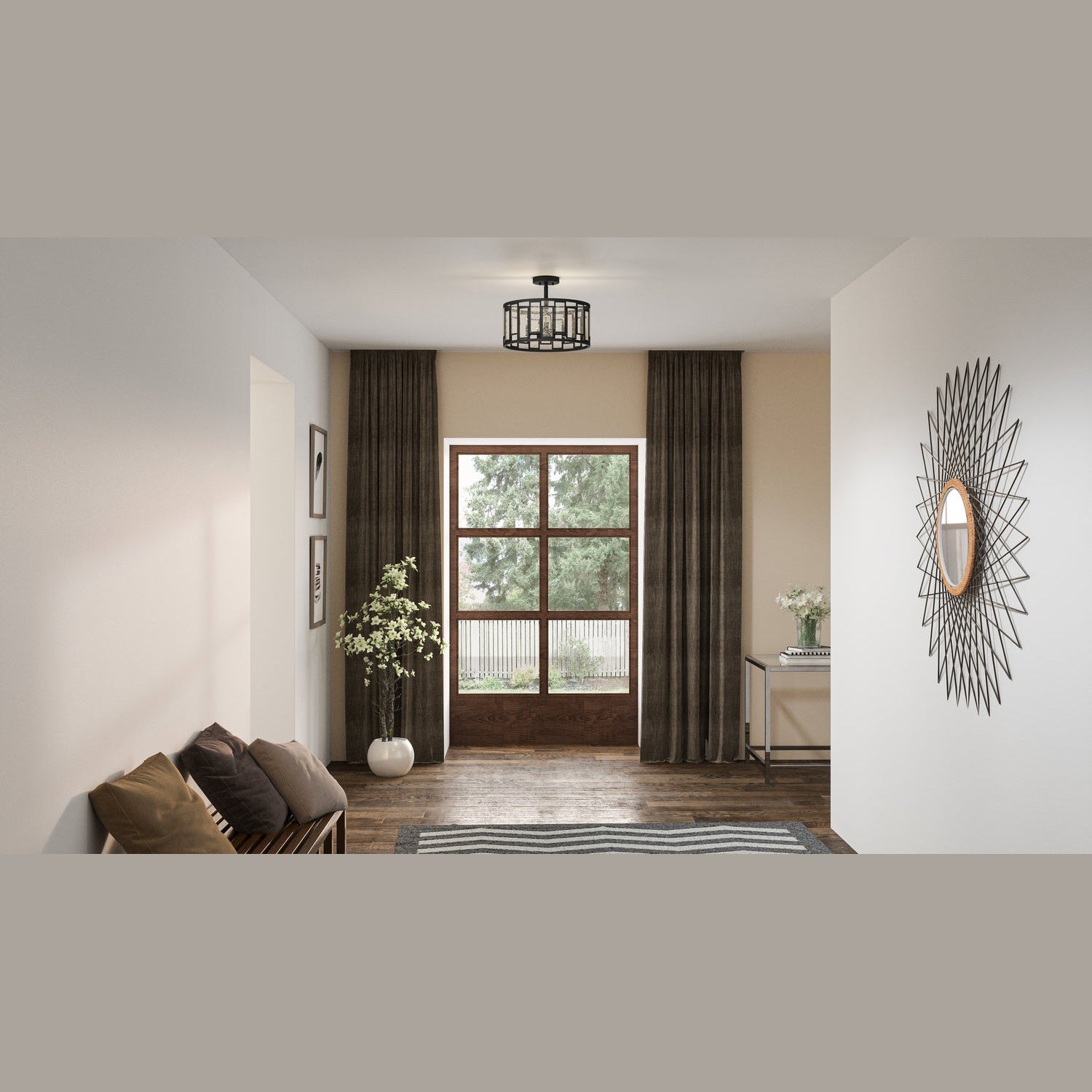 Quoizel - QSF5600MBK - Four Light Semi-Flush Mount - Quoizel Semi-Flush Mount - Matte Black