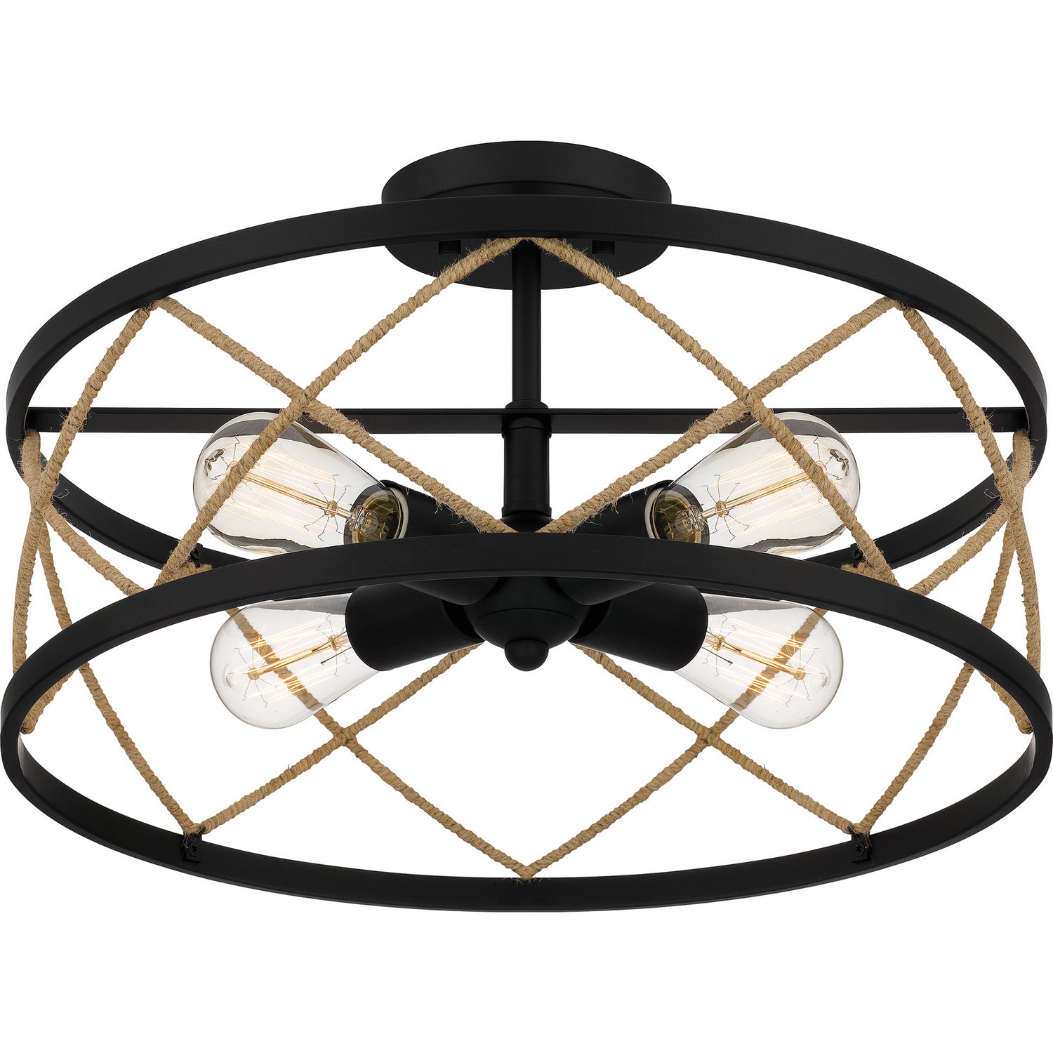 Quoizel - QSF5632MBK - Four Light Semi-Flush Mount - Quoizel Semi-Flush Mount - Matte Black