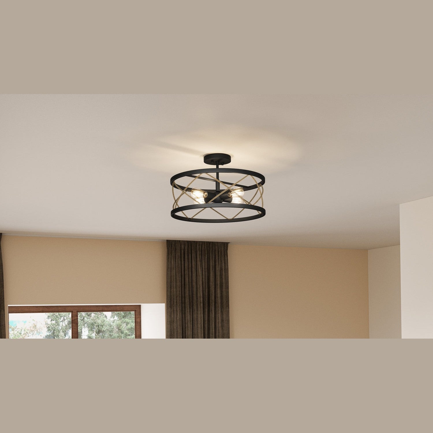 Quoizel - QSF5632MBK - Four Light Semi-Flush Mount - Quoizel Semi-Flush Mount - Matte Black