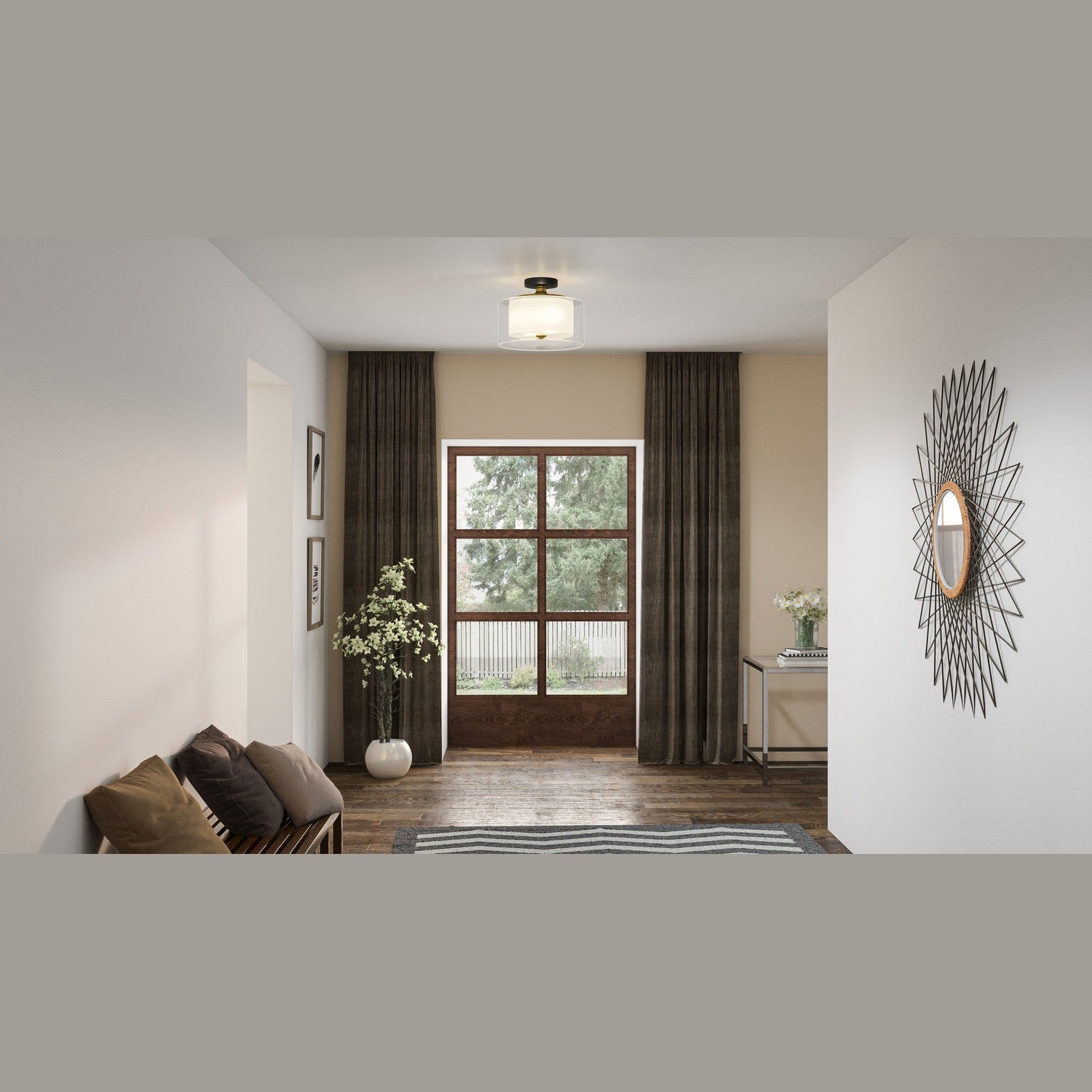 Quoizel - ROW1714MBK - Two Light Semi Flush Mount - Rowland - Matte Black