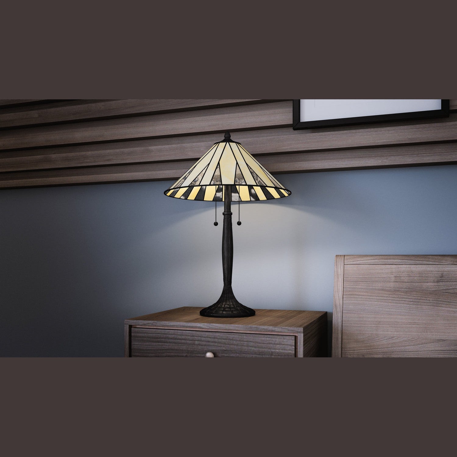 Quoizel - TF5617MBK - Two Light Table Lamp - Tiffany - Matte Black