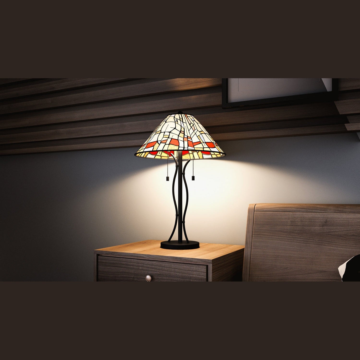 Quoizel - TF5619MBK - Two Light Table Lamp - Tiffany - Matte Black