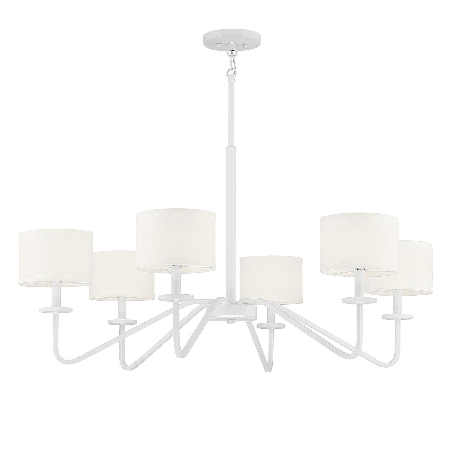 Meridian - M10092BQW - Six Light Chandelier - Bisque White