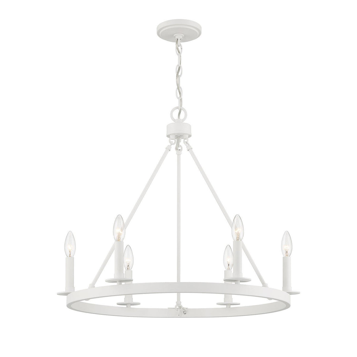 Meridian - M10093BQW - Six Light Chandelier - Bisque White