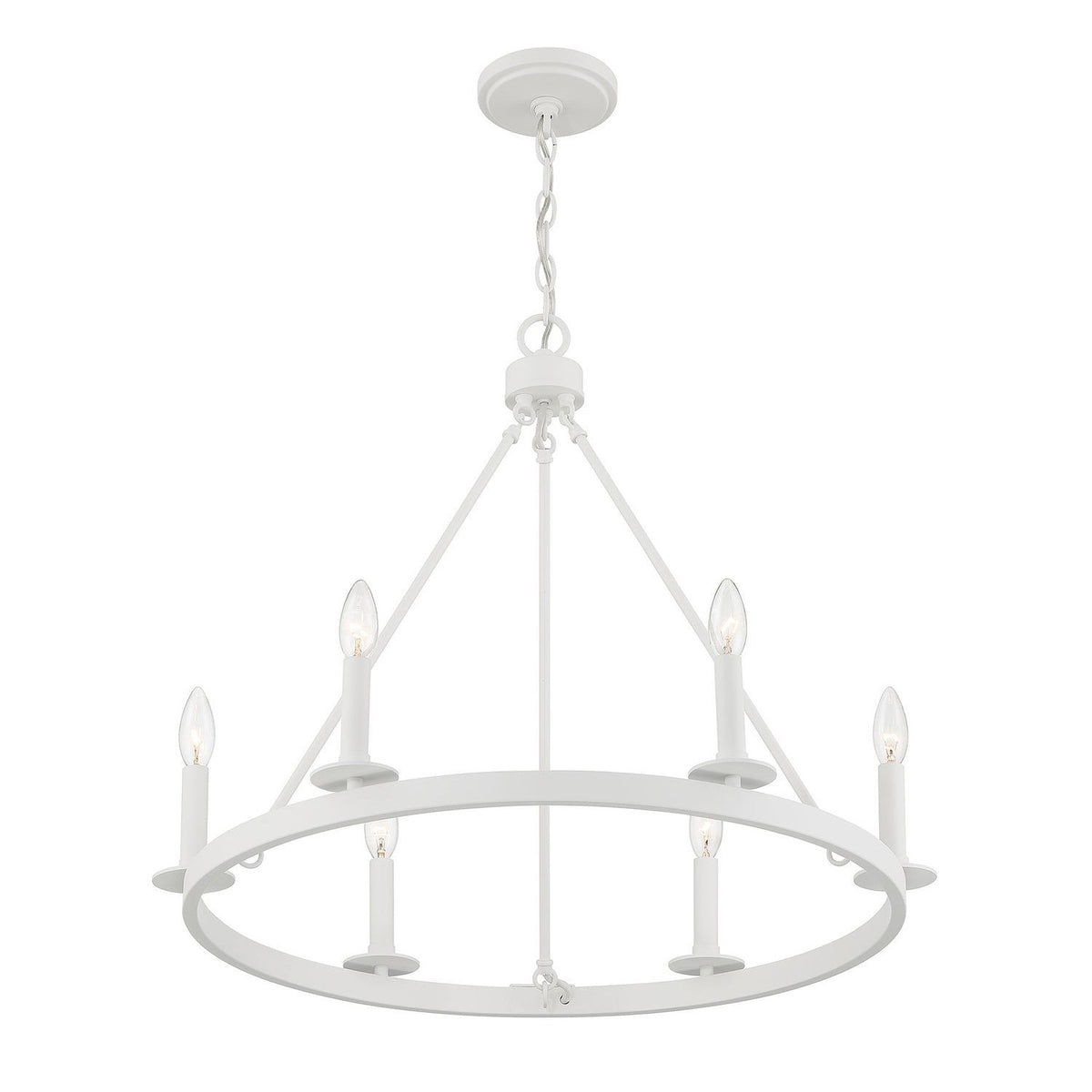 Meridian - M10093BQW - Six Light Chandelier - Bisque White