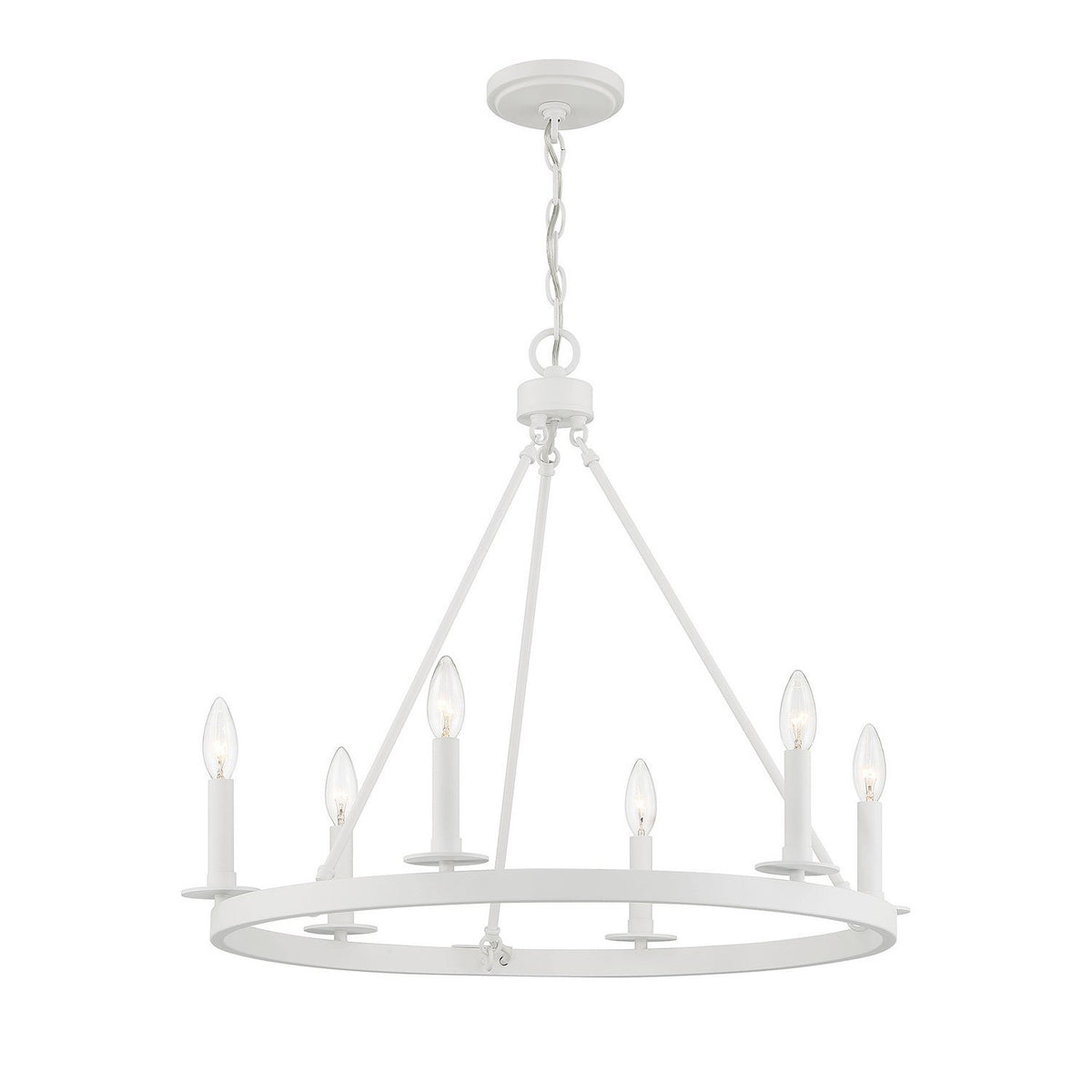Meridian - M10093BQW - Six Light Chandelier - Bisque White