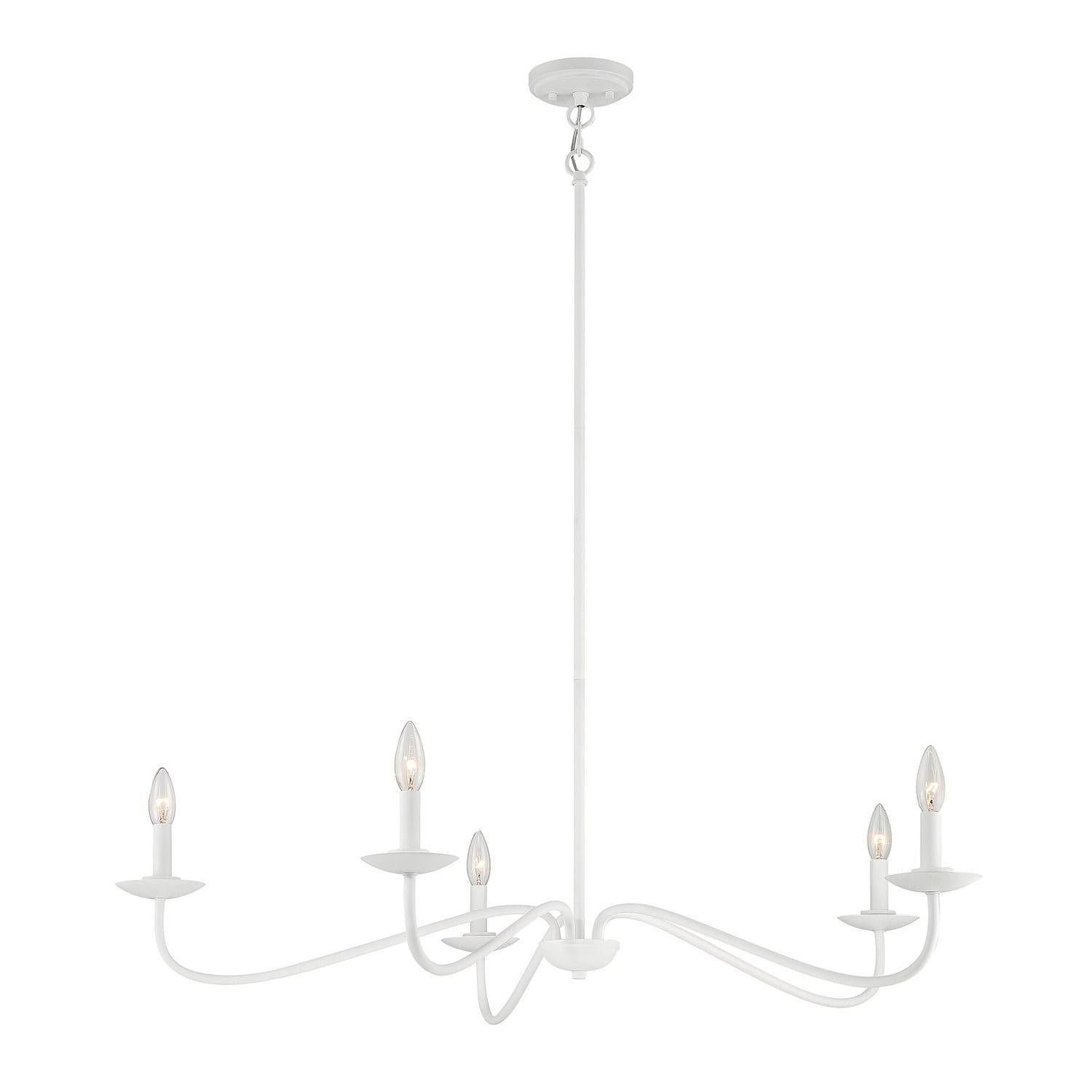 Meridian - M10085BQW - Five Light Chandelier - Bisque White