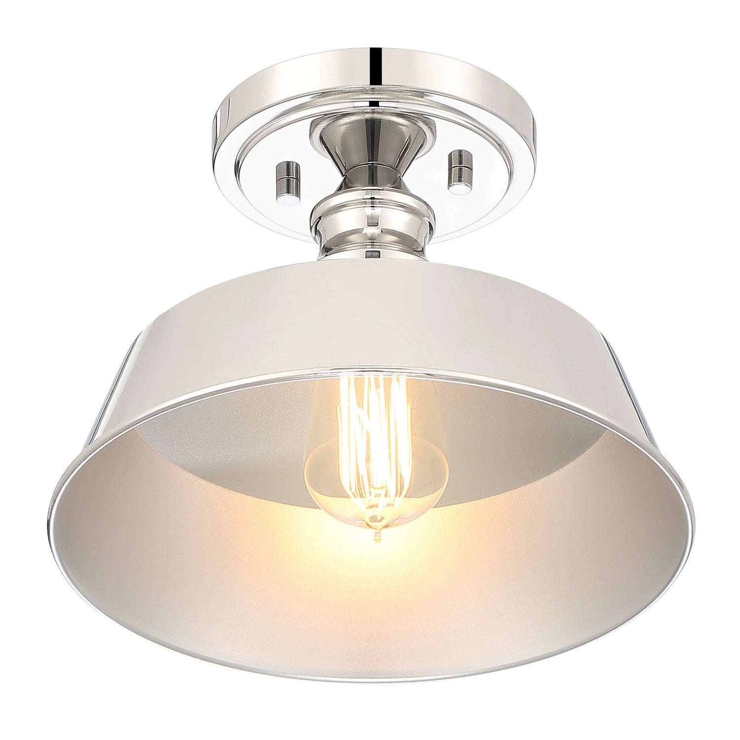 Meridian - M60068PN - One Light Semi-Flush Mount - Polished Nickel