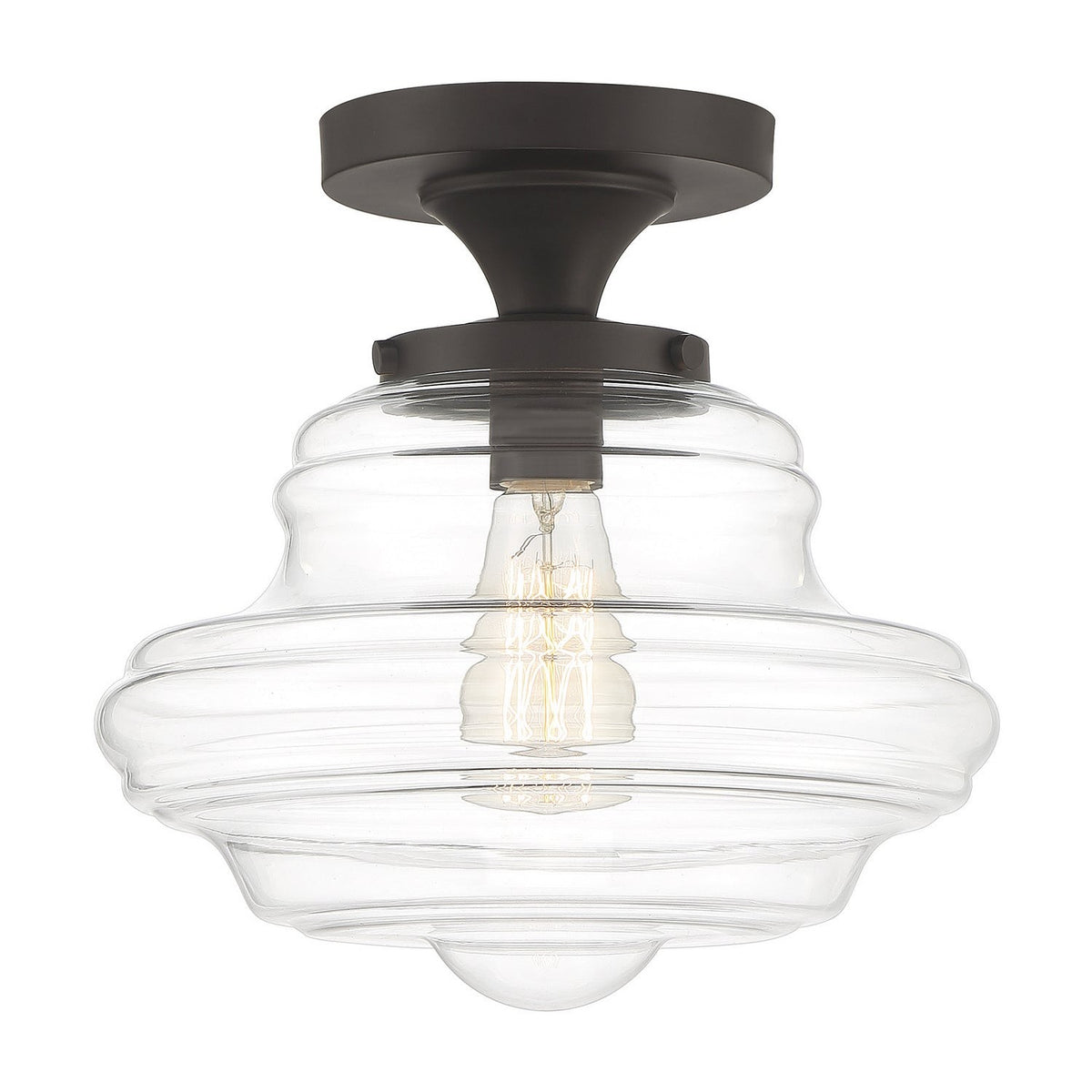 Meridian - M60069ORB - One Light Semi-Flush Mount - Oil Rubbed Bronze