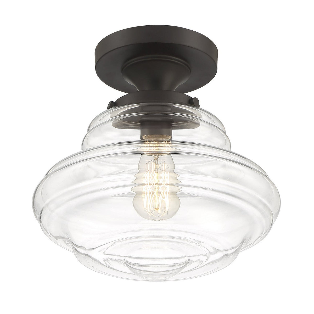 Meridian - M60069ORB - One Light Semi-Flush Mount - Oil Rubbed Bronze