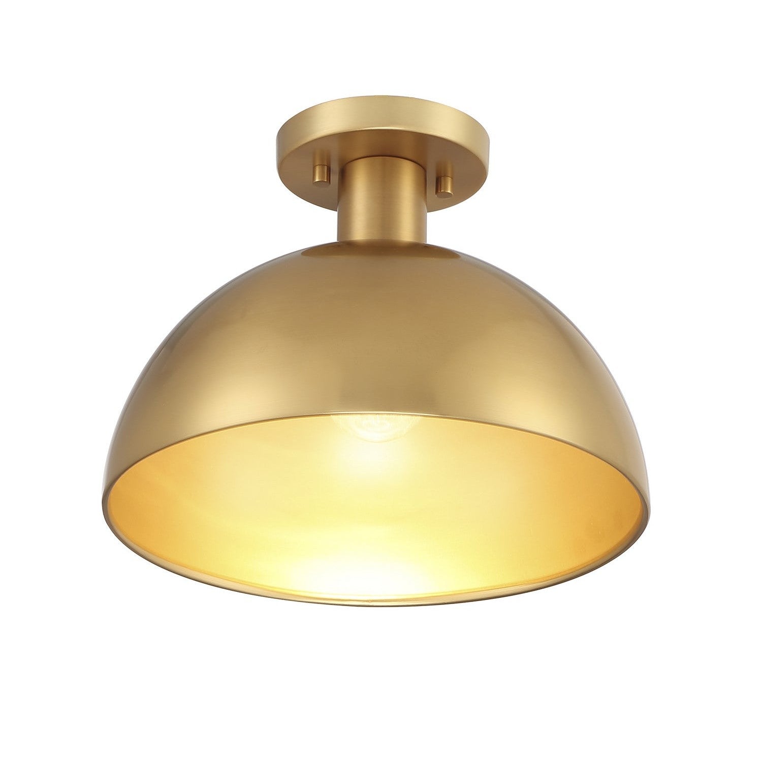 Meridian - M60071NB - One Light Semi-Flush Mount - Natural Brass