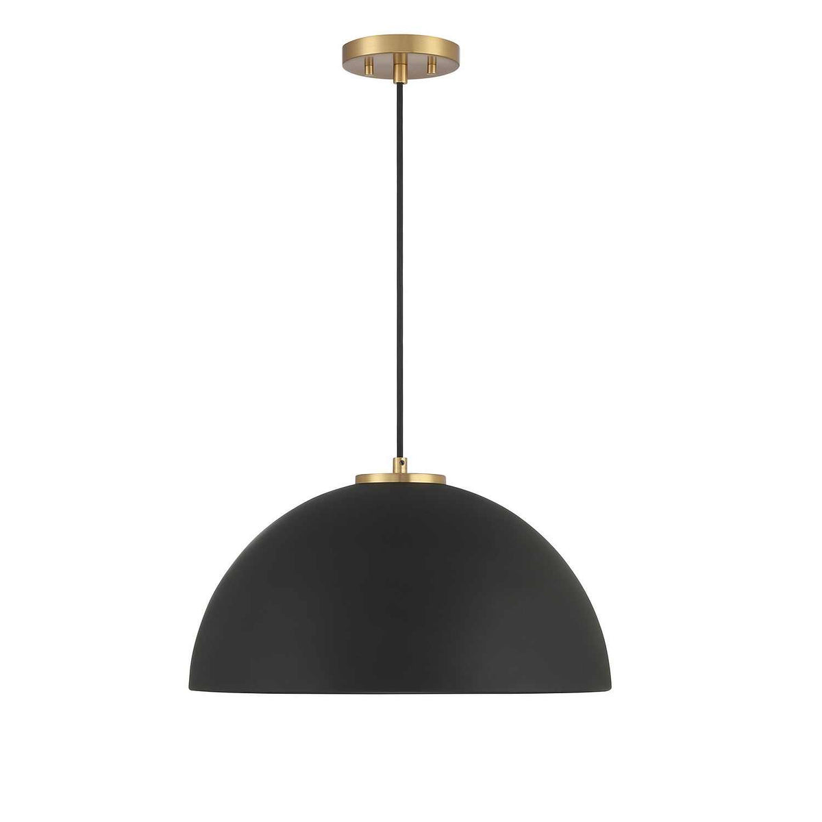 Meridian - M7024MBKNB - One Light Pendant - Matte Black with Natural Brass