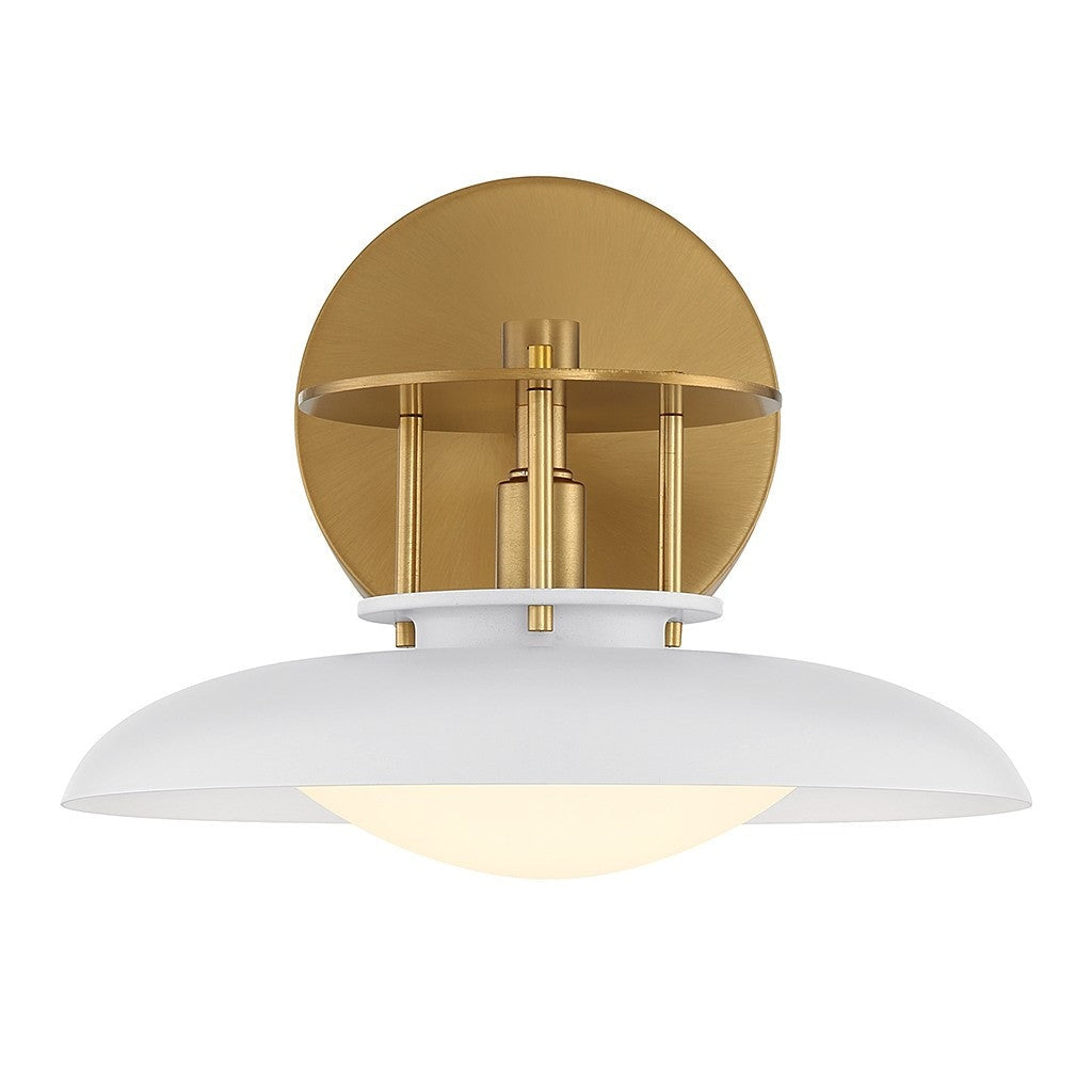 Savoy House - 9-1686-1-142 - One Light Wall Sconce - Gavin - White with Warm Brass