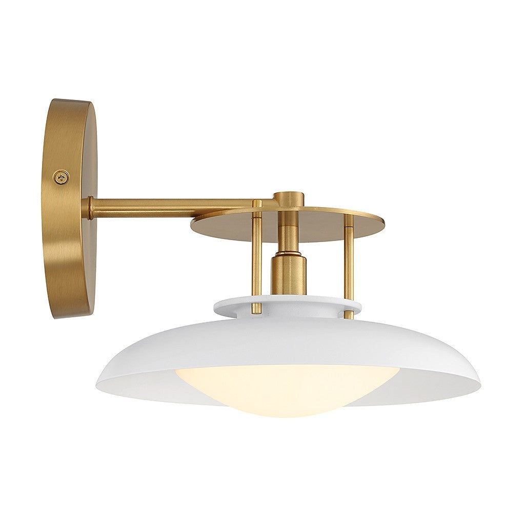 Savoy House - 9-1686-1-142 - One Light Wall Sconce - Gavin - White with Warm Brass