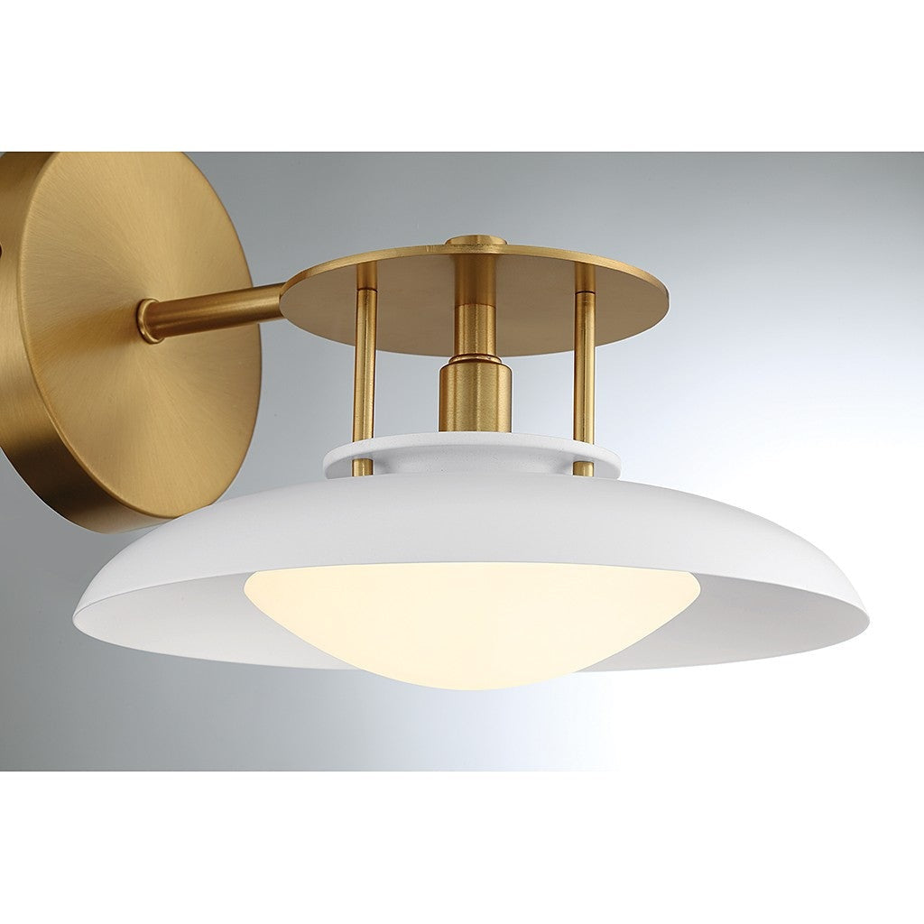 Savoy House - 9-1686-1-142 - One Light Wall Sconce - Gavin - White with Warm Brass