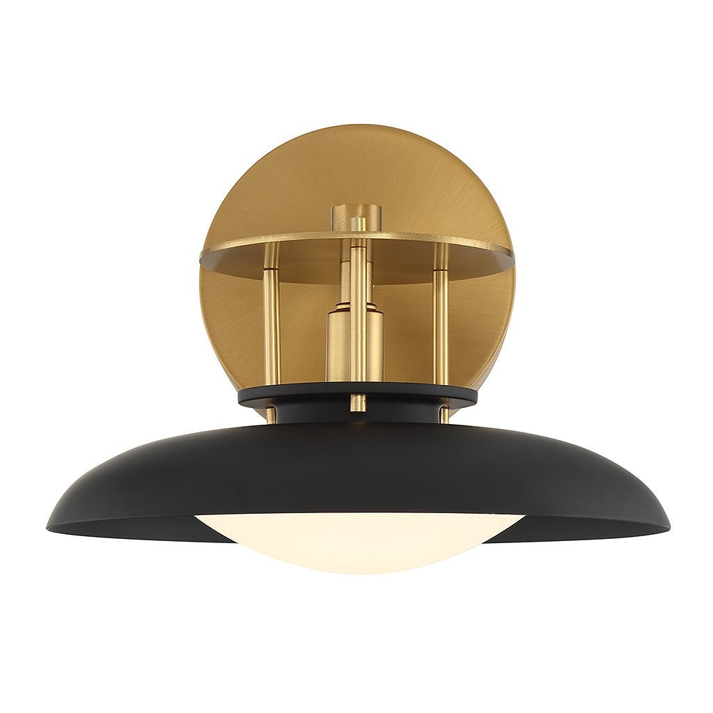 Savoy House - 9-1686-1-143 - One Light Wall Sconce - Gavin - Matte Black with Warm Brass