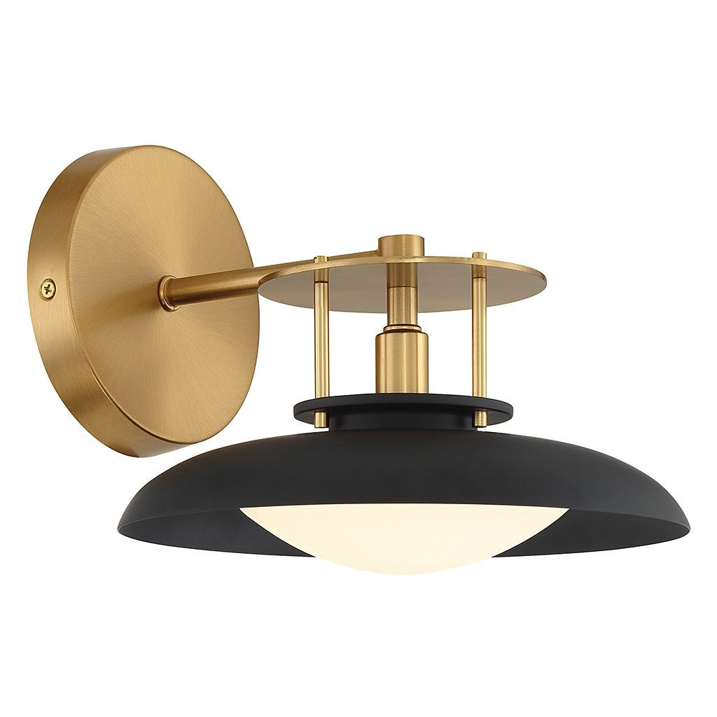 Savoy House - 9-1686-1-143 - One Light Wall Sconce - Gavin - Matte Black with Warm Brass