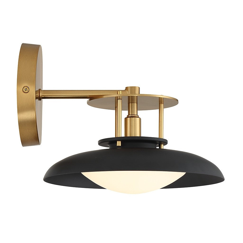 Savoy House - 9-1686-1-143 - One Light Wall Sconce - Gavin - Matte Black with Warm Brass
