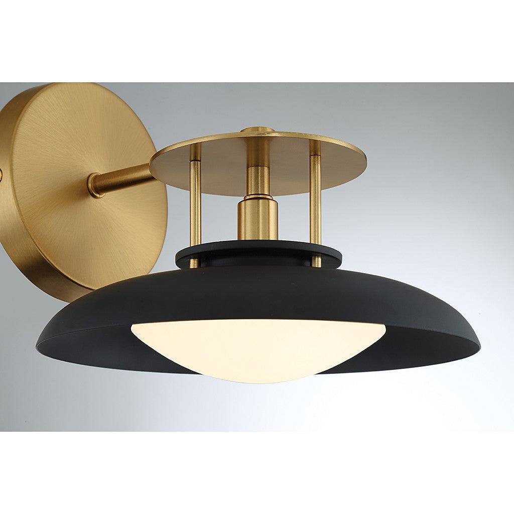 Savoy House - 9-1686-1-143 - One Light Wall Sconce - Gavin - Matte Black with Warm Brass