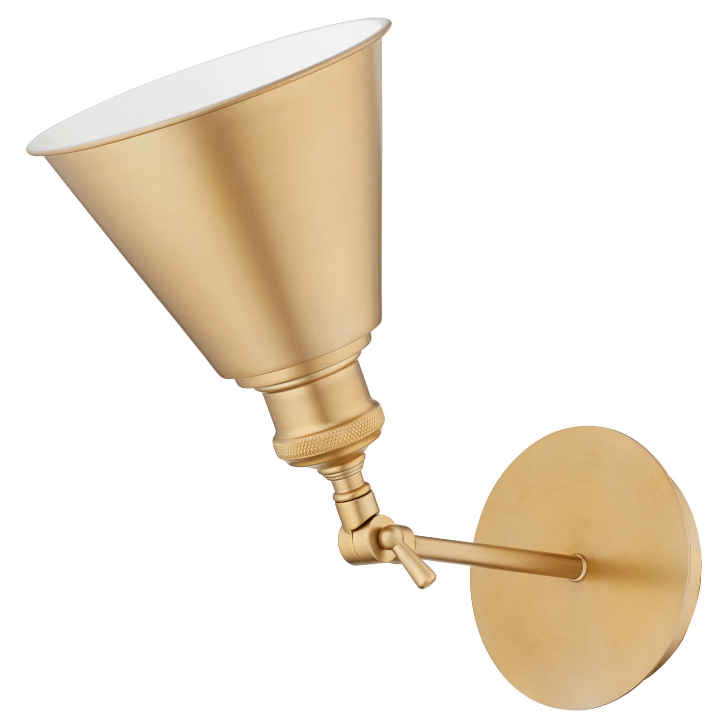 Quorum - 5390-80 - One Light Wall Mount - Metal Cone Lighting - Aged Brass