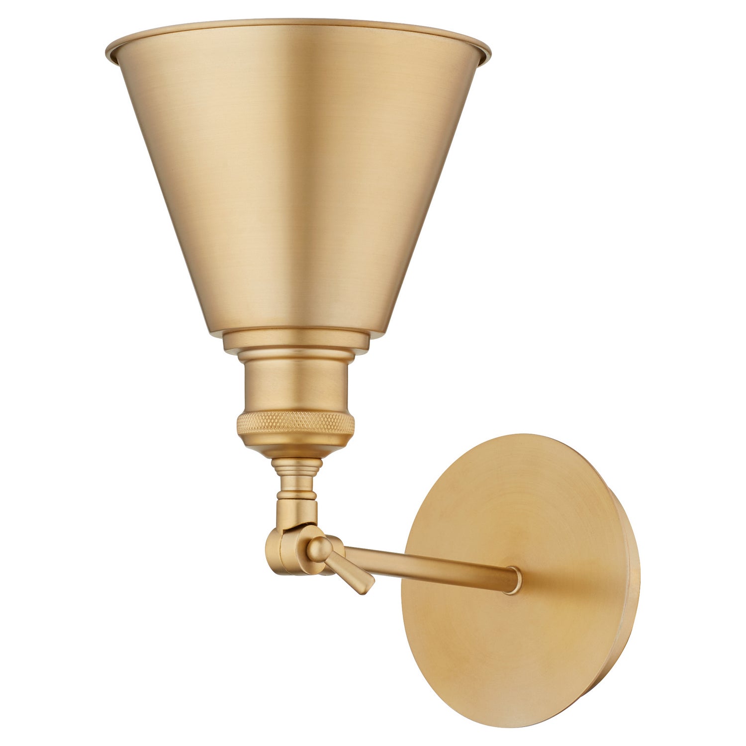 Quorum - 5390-80 - One Light Wall Mount - Metal Cone Lighting - Aged Brass