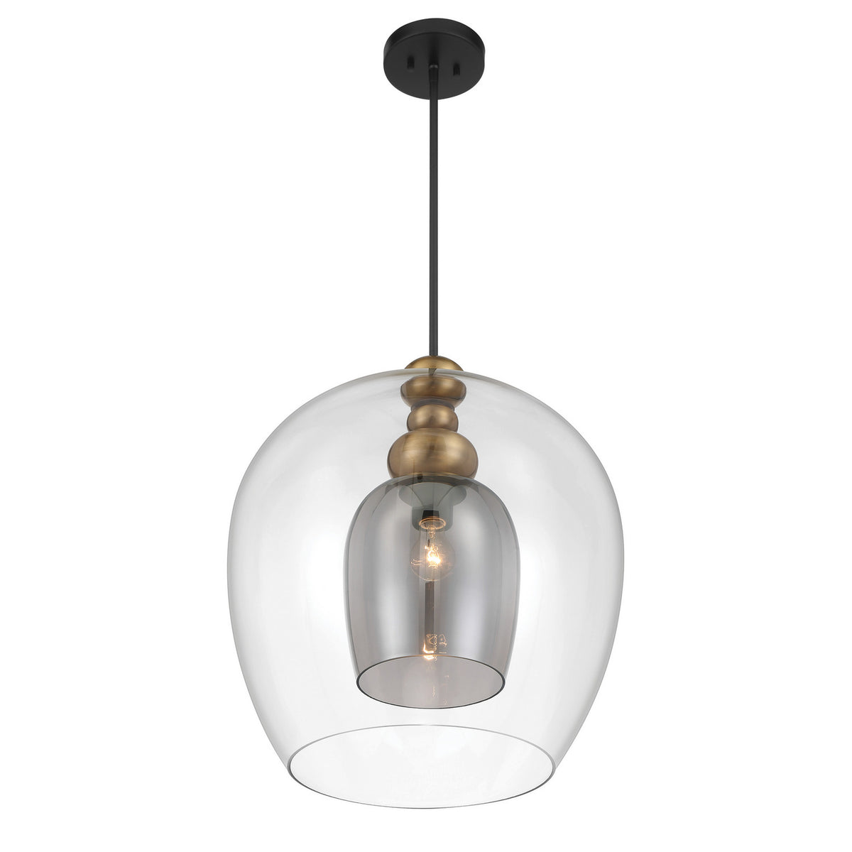 Metropolitan - N6662-865 - One Light Pendant - Amesbury - Coal And Oxidized Aged Brass