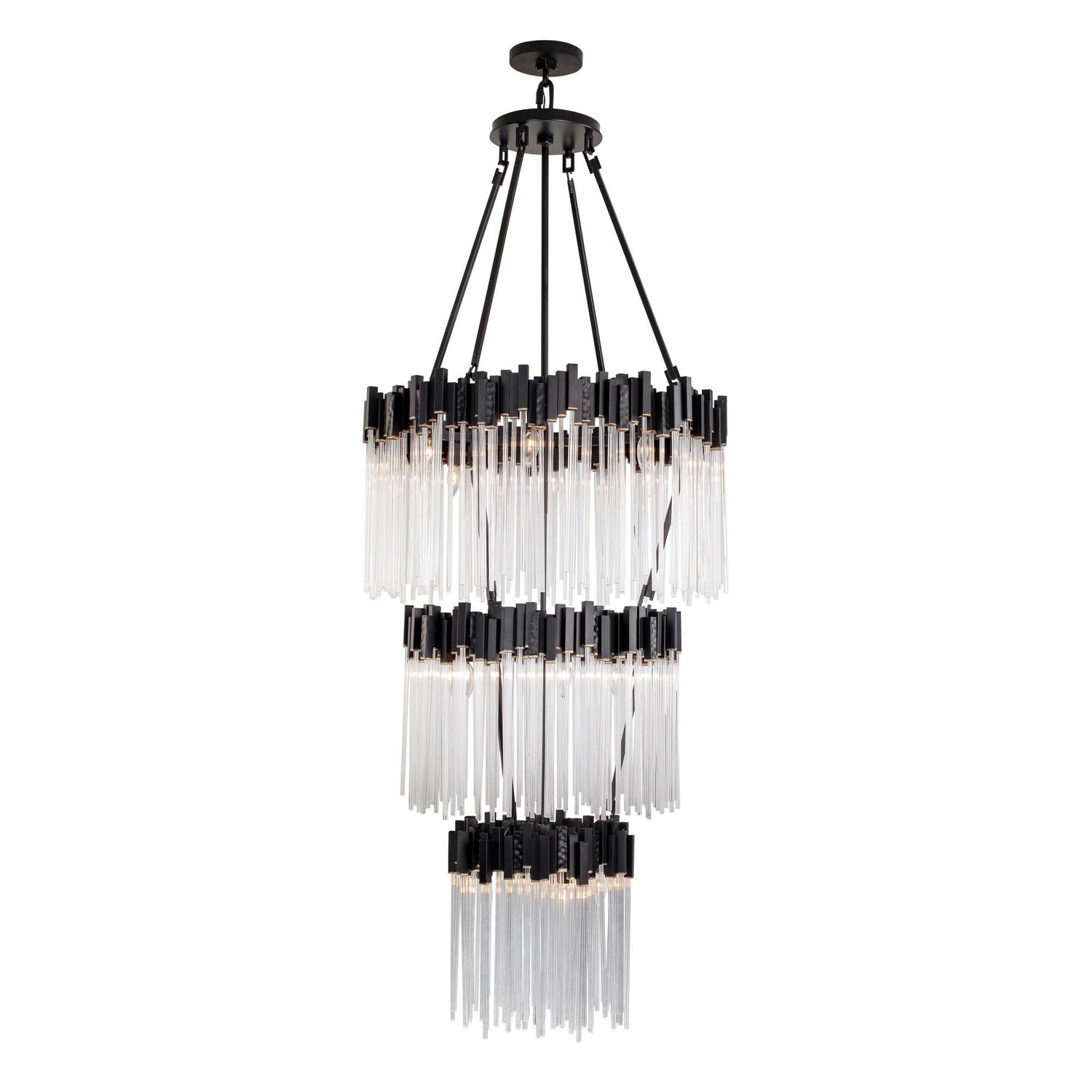 Varaluz - 309C19MBFG - 18 Light Chandelier - Matrix - Matte Black/French Gold