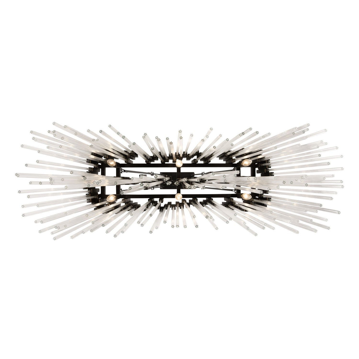 Varaluz - 309N06MBFG - Six Light Linear Pendant - Matrix - Matte Black/French Gold