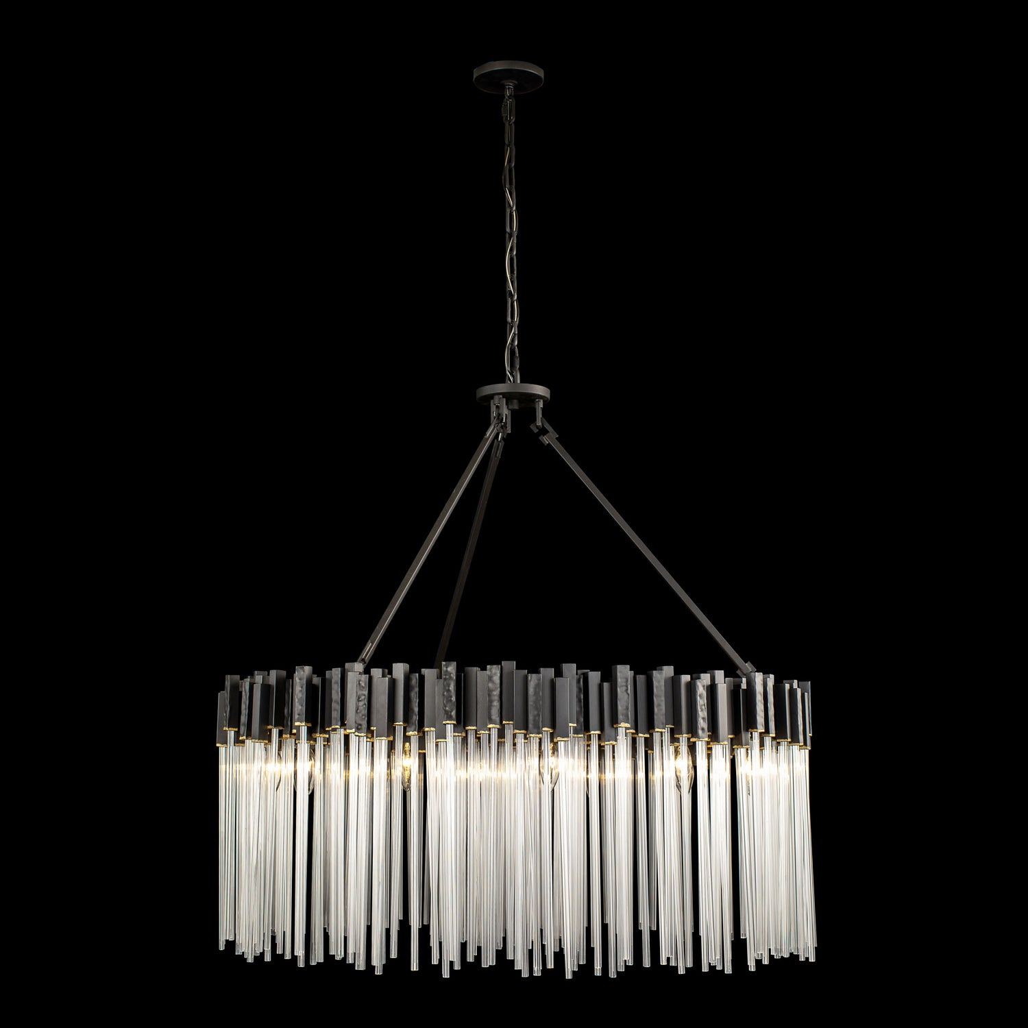 Varaluz - 309P12MBFG - 12 Light Pendant - Matrix - Matte Black/French Gold
