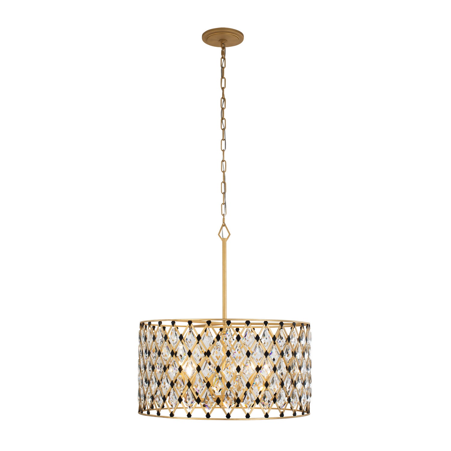 Varaluz - 345P06FGMB - Six Light Pendant - Windsor - French Gold/Matte Black