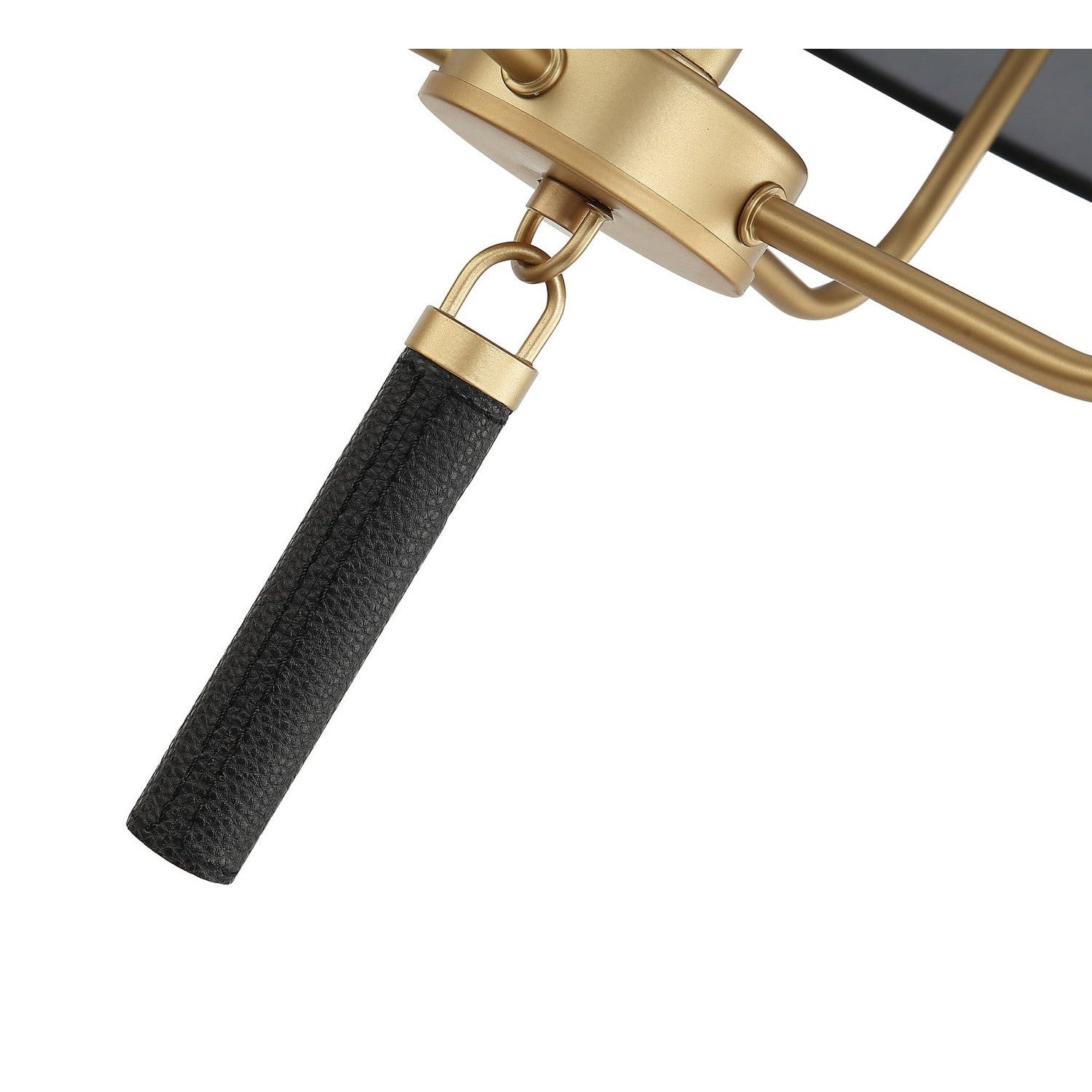 Varaluz - 368P04GOB - Four Light Pendant - Secret Agent - Painted Gold/Black Leather