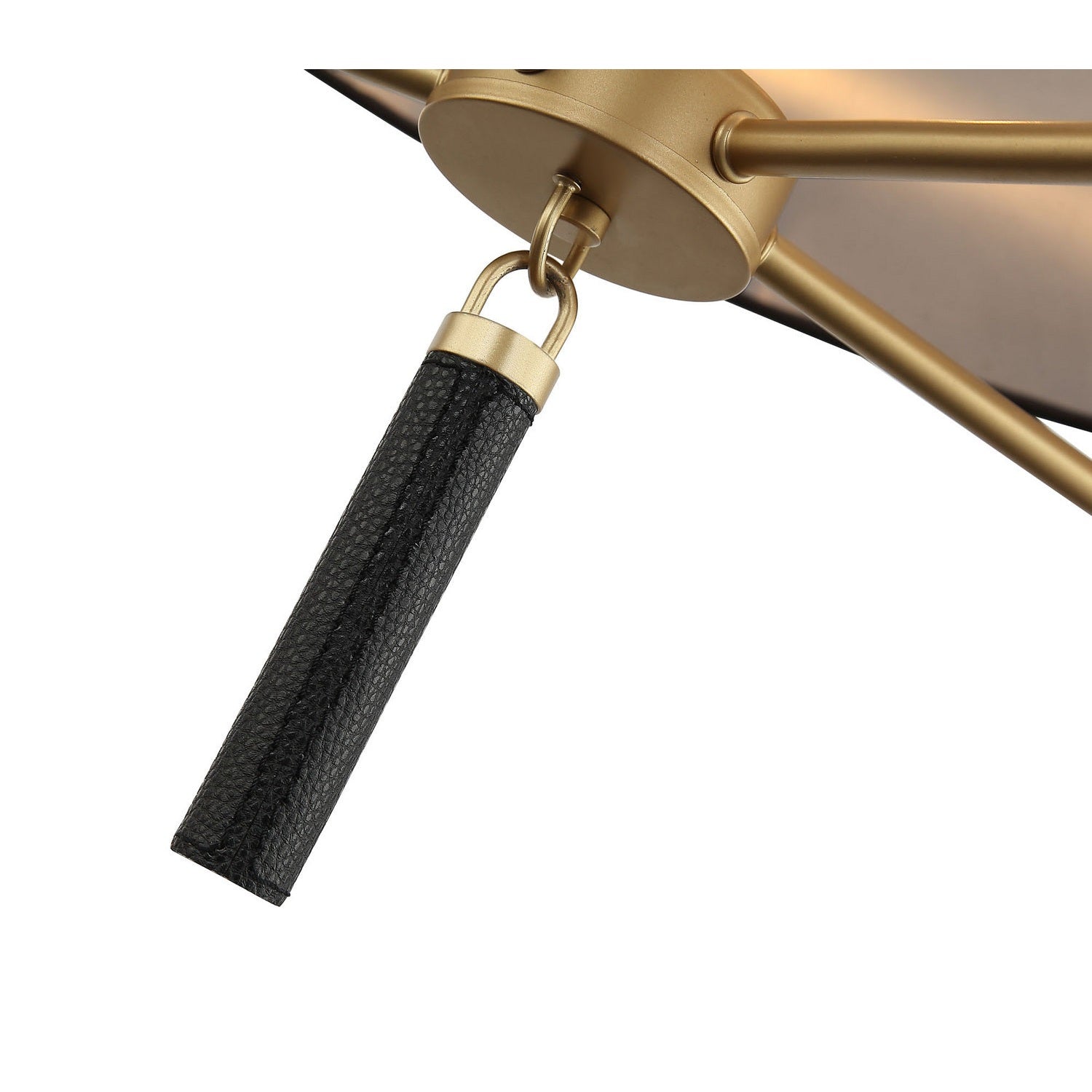 Varaluz - 368P05GOB - Five Light Pendant - Secret Agent - Painted Gold/Black Leather