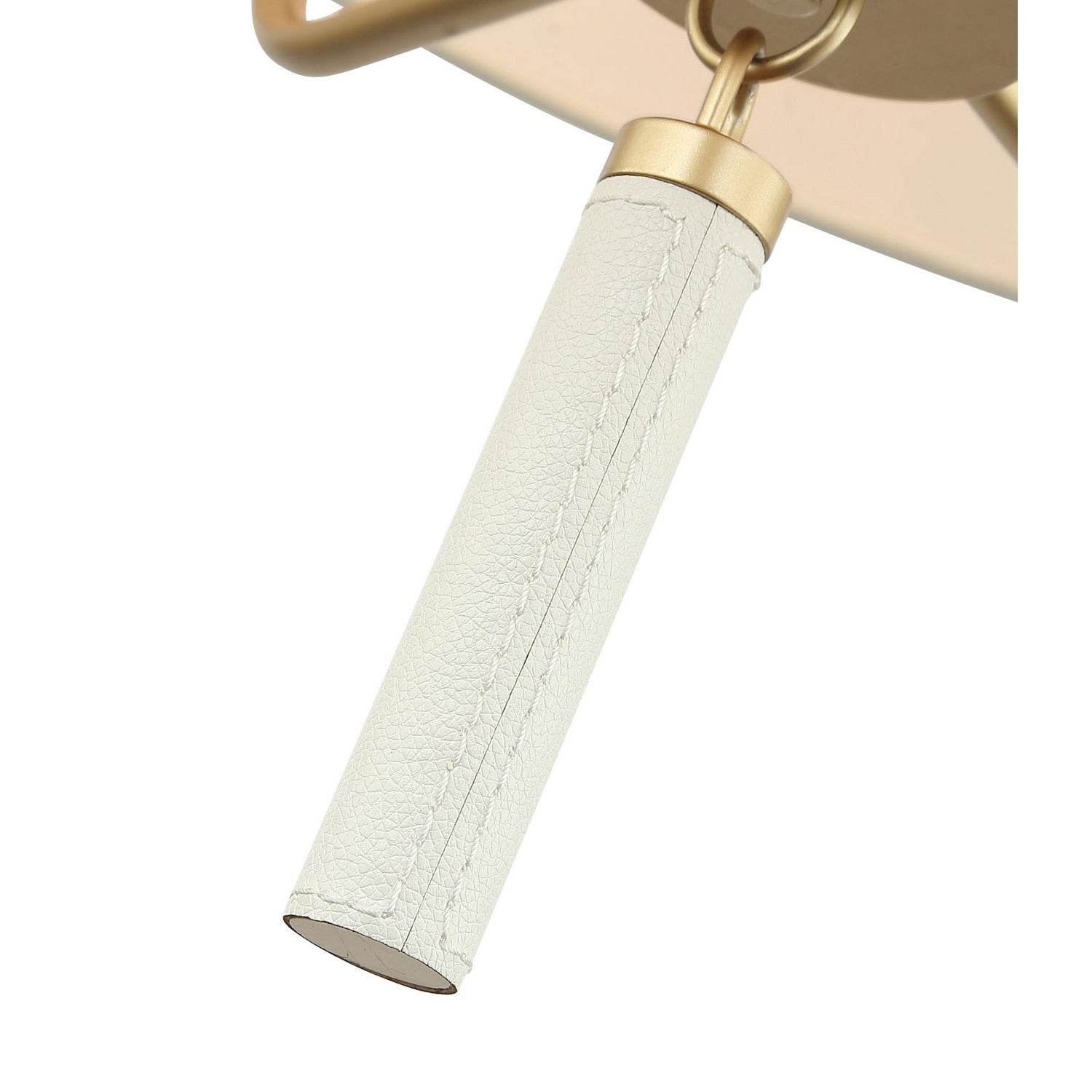 Varaluz - 368P05GOW - Five Light Pendant - Secret Agent - Painted Gold/White Leather